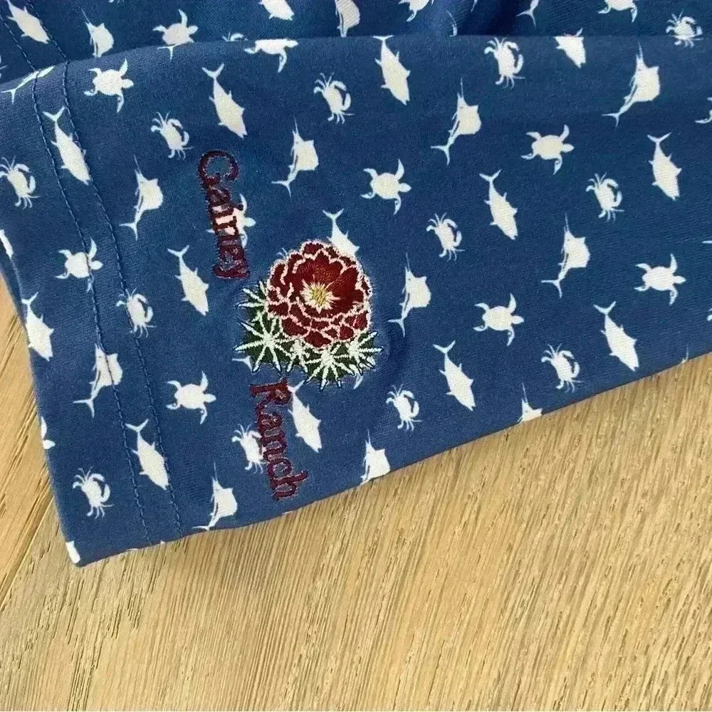 Blue Patterned Men's Polo Shirt - Picture 4 of 7